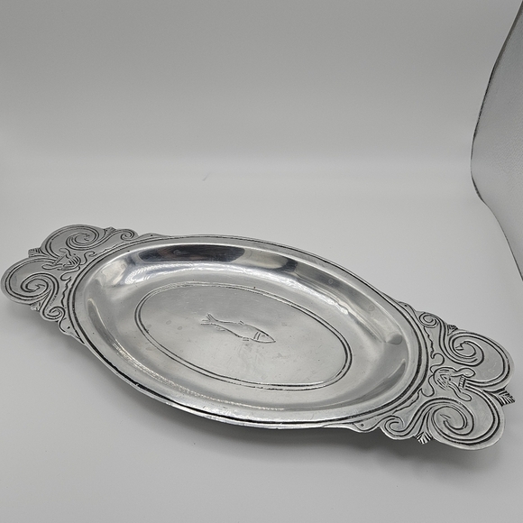 De Campos pewter metal oval fish platter - Picture 1 of 4